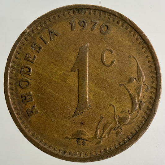 1970 Africa Rhodesia One Cent 1c Coin | Fine Collectable Grade