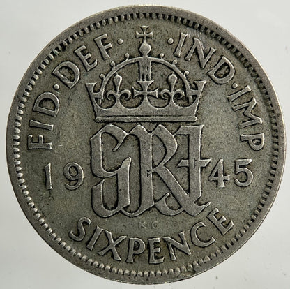 1945 George VI Sixpence Silver Coin | Collectable Grade