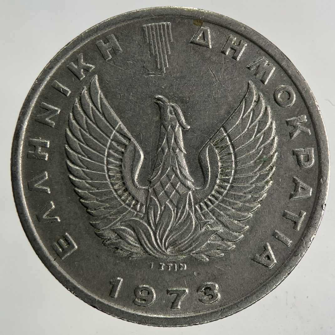 1973 Greece Greek 10 Drachmai Coin | Fine Collectable Grade