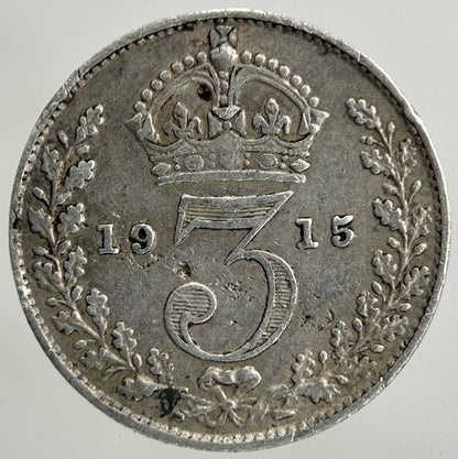 1915 George V Threepence Silver Coin | Fine Collectable Grade
