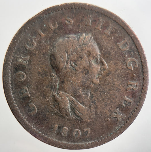 1807 George 3rd III Half - Penny British Coin | Collectable Grade | a3357