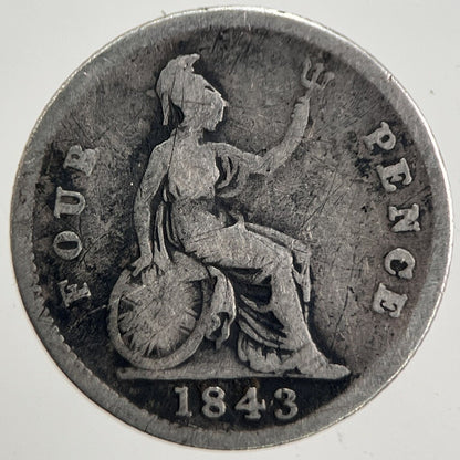 1843 Victoria Groat Four - Pence Silver Coin | Collectable Grade