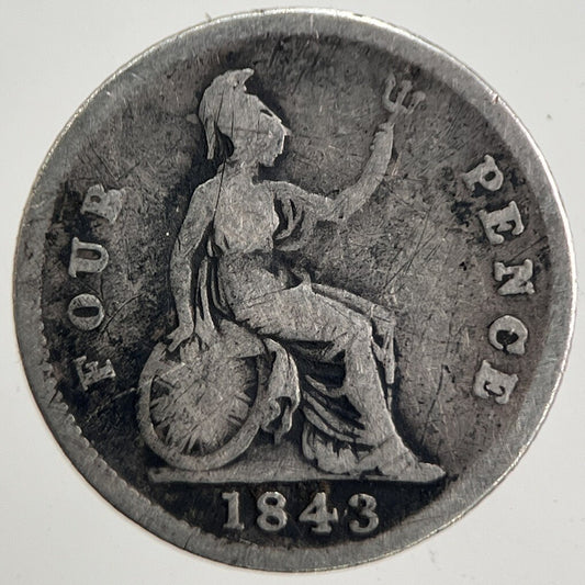 1843 Victoria Groat Four - Pence Silver Coin | Collectable Grade