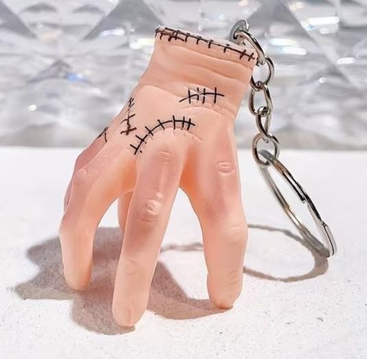 Mini Spooky Stitched Hand Gothic Keyring Premium Keychain Gift UK