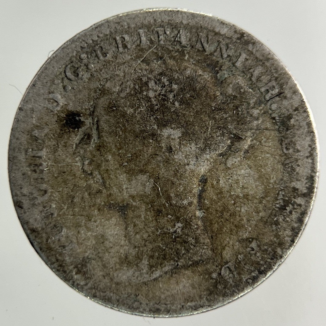 British Victoria Threepence Silver Coin | Worn Grade