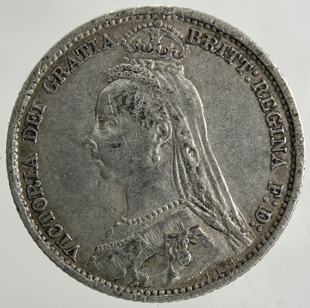 1892 Victoria Sixpence Silver Coin | Very High Grade