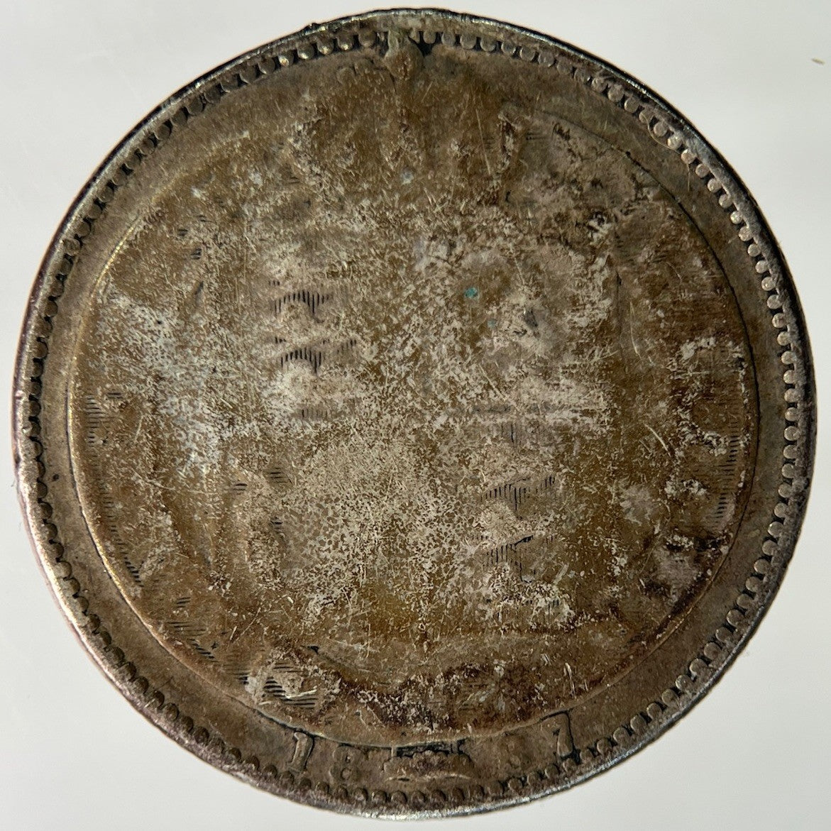 1887 Victoria Shilling Silver Coin | Worn Grade