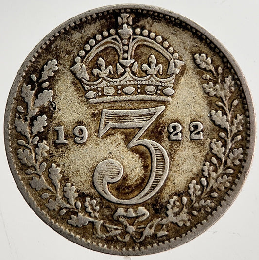 1922 George V Threepence Silver Coin | Fine Collectable Grade | a8627
