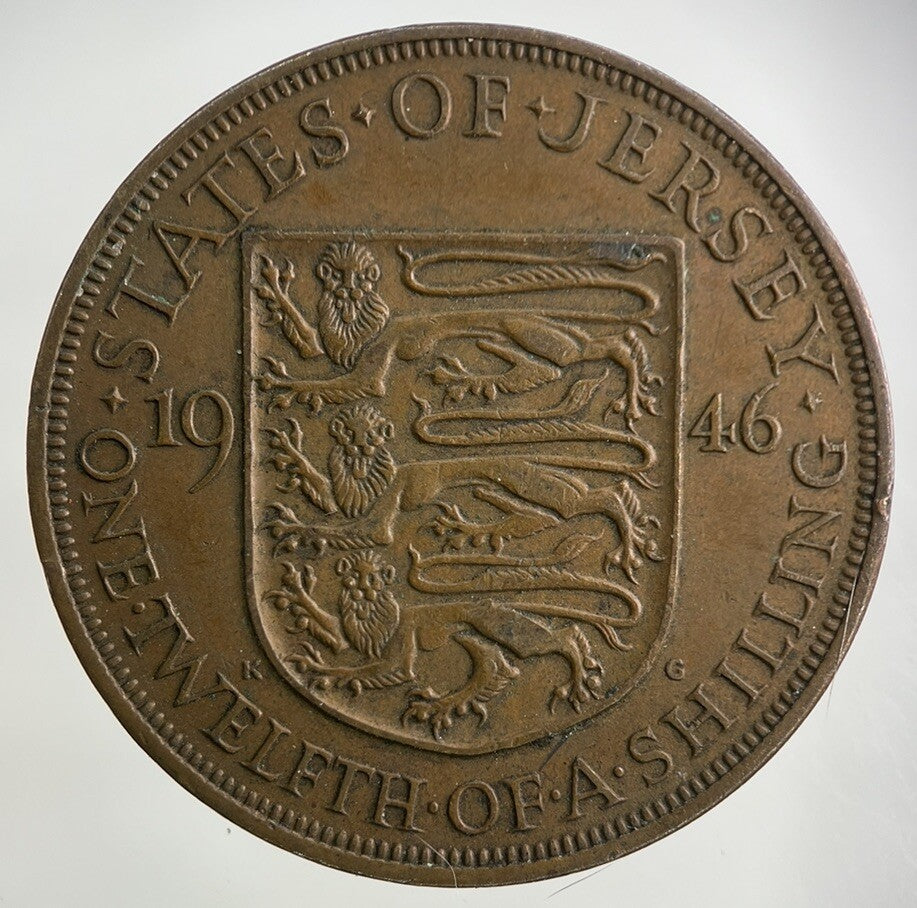 1946 Jersey 1/12 One Twelfth Of A Shilling Coin | Very High Grade