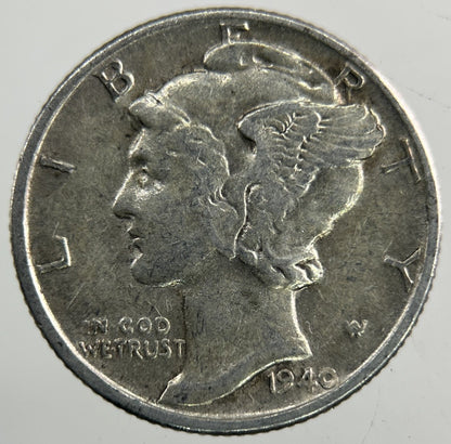 1940 US USA Mercury Dime Silver Coin | Fine Collectable Grade