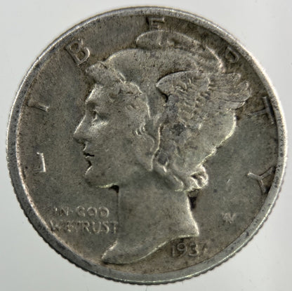 1937 US USA Mercury Dime Silver Coin | Collectable Grade