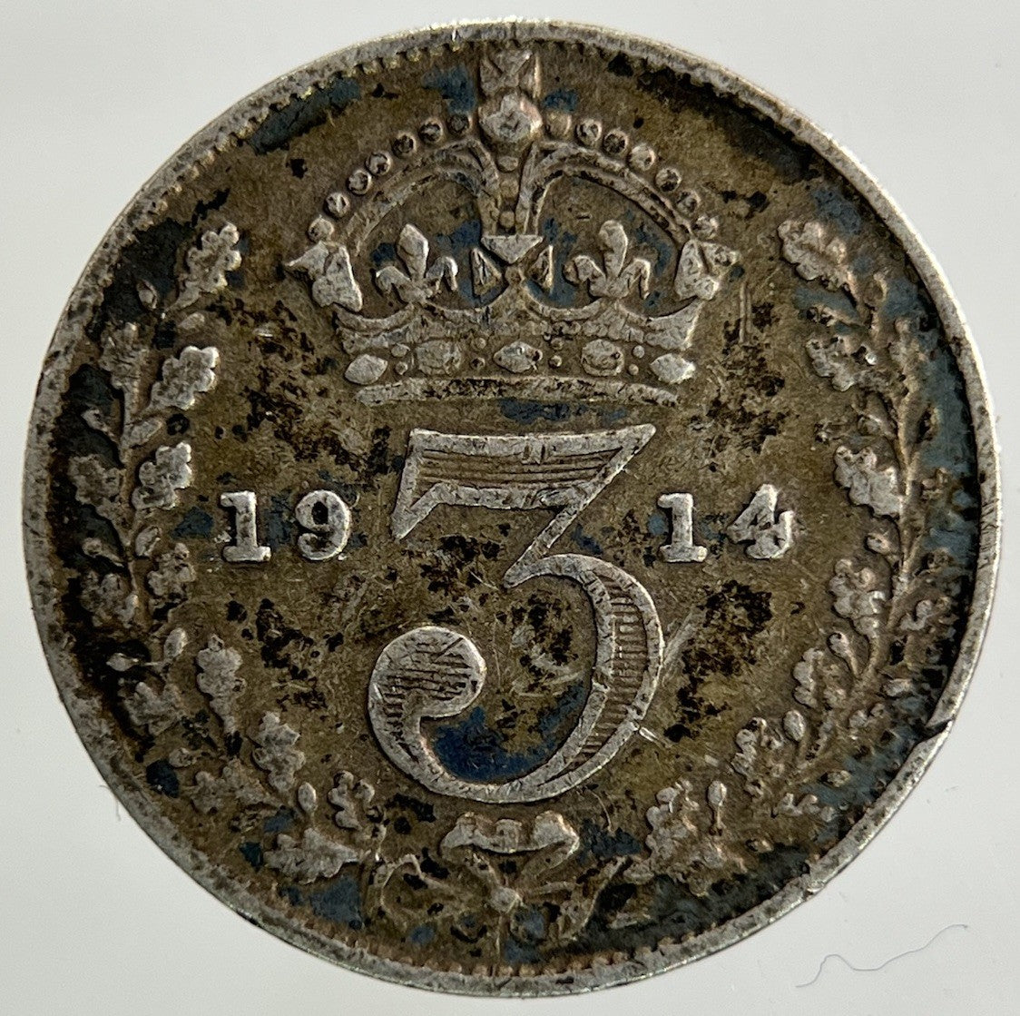1914 George V Threepence Silver Coin | Fine Collectable Grade