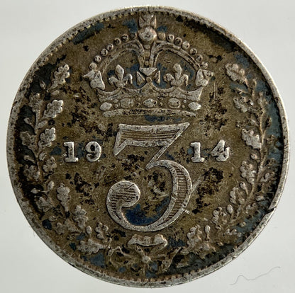 1914 George V Threepence Silver Coin | Fine Collectable Grade