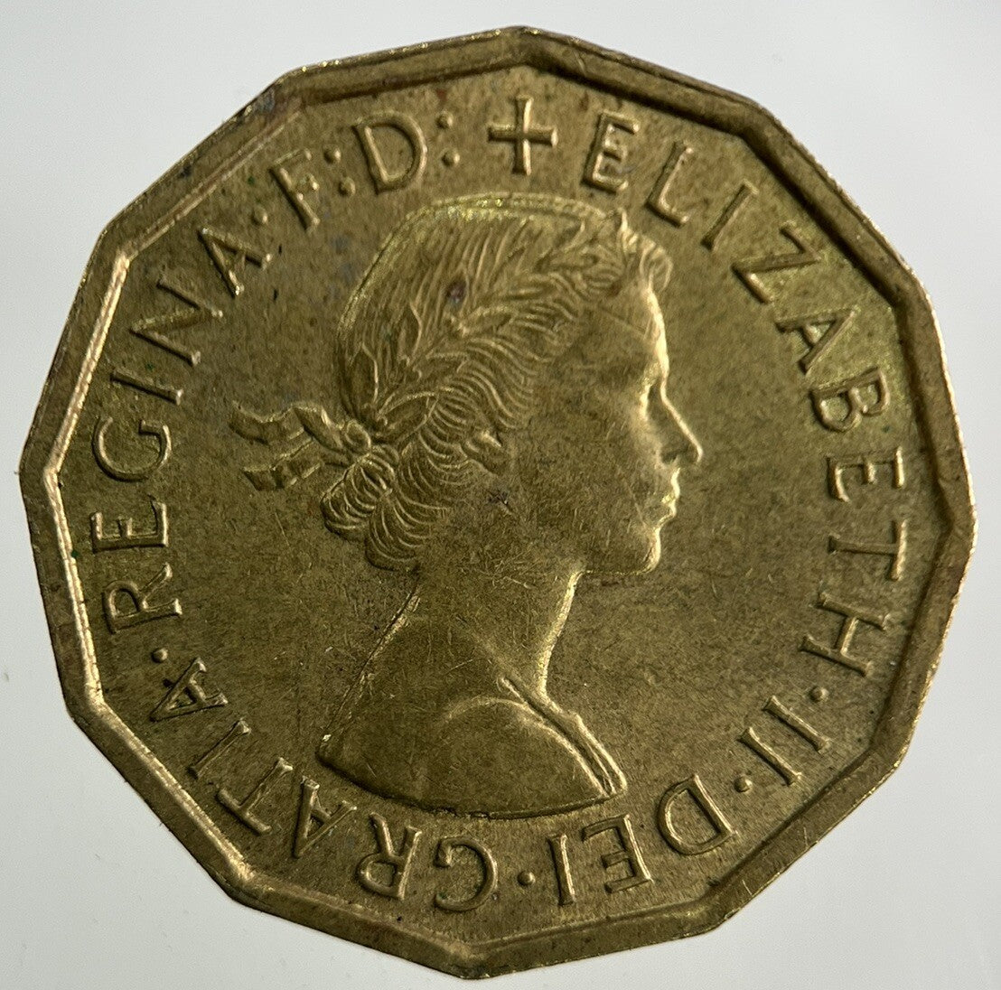 1964 Elizabeth II 2nd Brass Threepence Coin | Very High Grade
