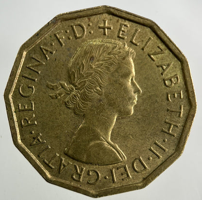 1964 Elizabeth II 2nd Brass Threepence Coin | Very High Grade