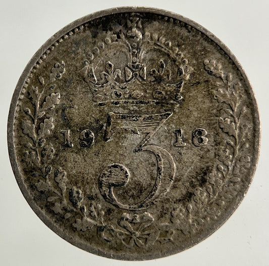 1918 George V Threepence Silver Coin | Fine Collectable Grade
