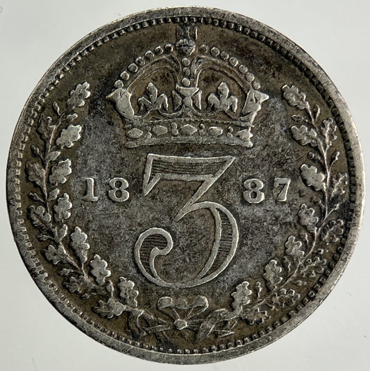 1887 Victoria Threepence Silver Coin | Fine Collectable Grade