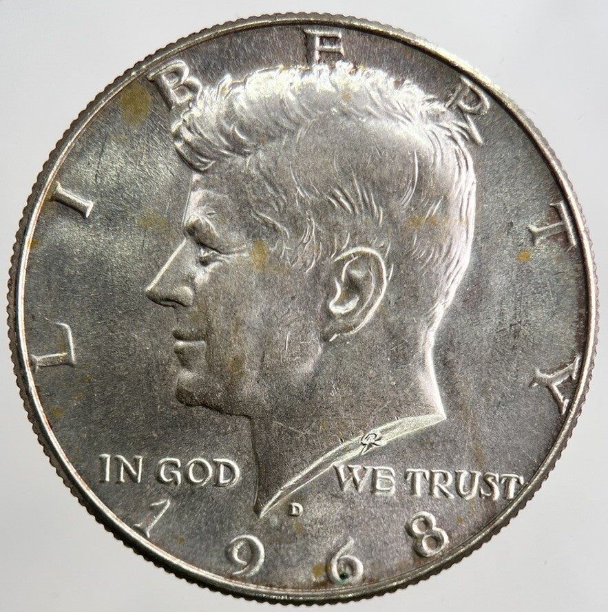 1968 - D US Kennedy Half Dollar Silver Coin | Fine Collectable Grade | a5520