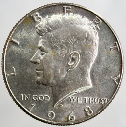 1968 - D US Kennedy Half Dollar Silver Coin | Fine Collectable Grade | a5520