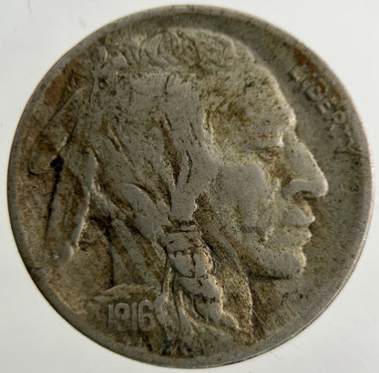 1916 US USA Buffalo Nickel 5 Cents Coin | Fine Collectable Grade