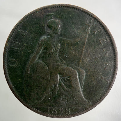 1898 Victoria One Penny Coin | Collectable Grade