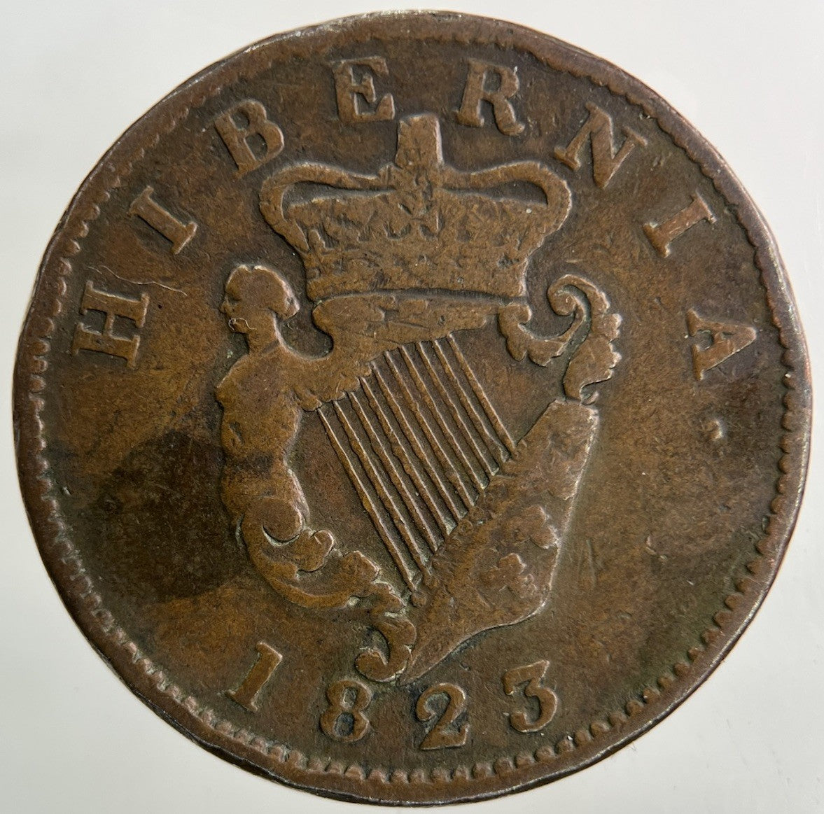 1823 Irish Half - Penny Coin | Fine Collectable Grade