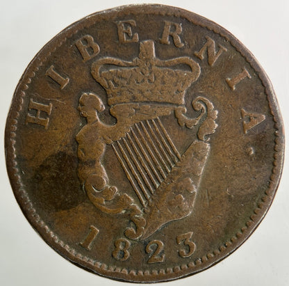 1823 Irish Half - Penny Coin | Fine Collectable Grade