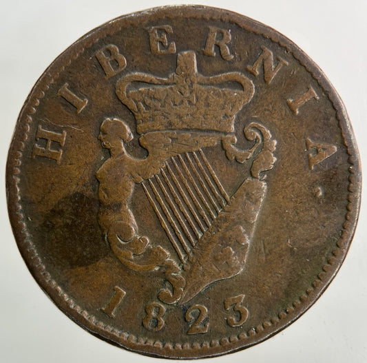 1823 Irish Half - Penny Coin | Fine Collectable Grade