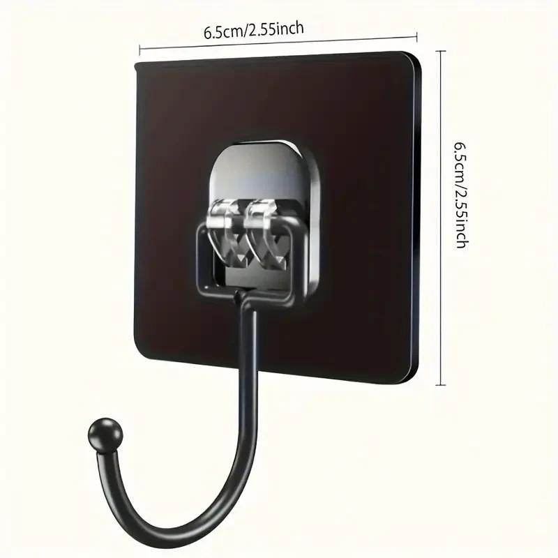 5 x Black Kitchen Hooks Wall Mounted Cupboard Bathroom Utensil Hanging Holder