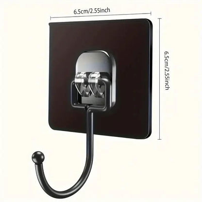 5 x Black Kitchen Hooks Wall Mounted Cupboard Bathroom Utensil Hanging Holder