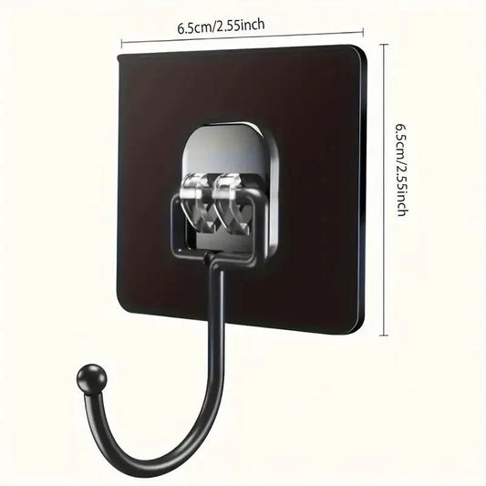 5 x Black Kitchen Hooks Wall Mounted Cupboard Bathroom Utensil Hanging Holder