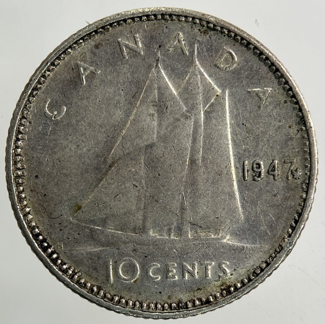 1947 Canada 10 Cents Silver Coin | Fine Collectable Grade