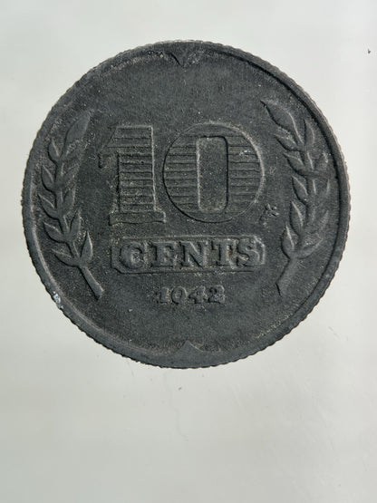 1942 Netherlands 10 Cents Coin | Fine Collectable Grade
