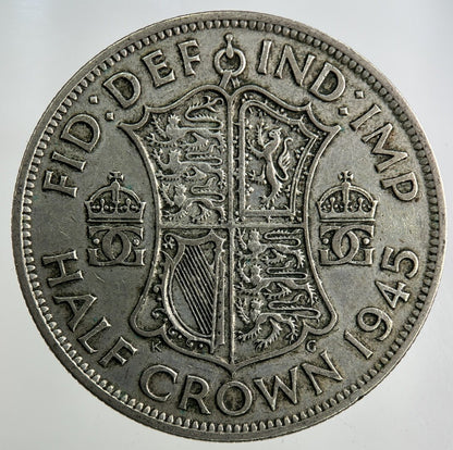 1945 George VI Half - Crown Silver Coin | Fine Collectable Grade