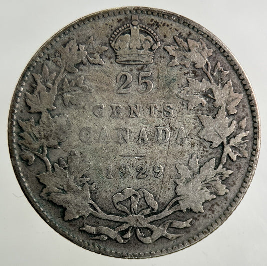 1929 Canada 25 Cents Silver Coin | Collectable Grade