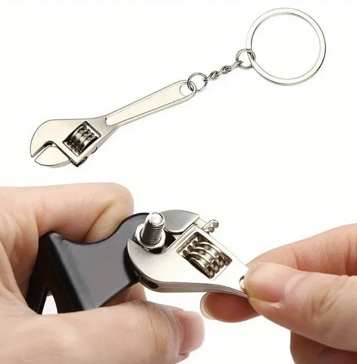 Mini Metal Adjustable Wrench Spanner Tool Keyring Premium Keychain Gift UK