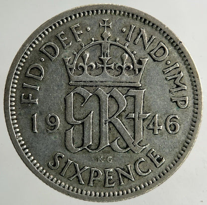 1946 George VI Sixpence Silver Coin | Fine Collectable Grade