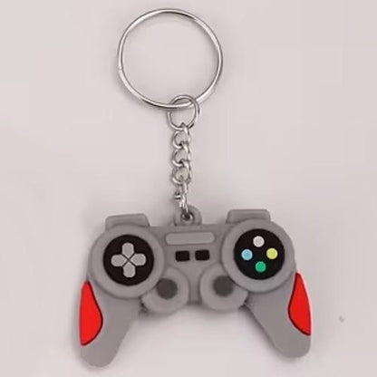 Retro Grey Video Game Controller Shaped Keyring Premium Keychain Gift UK