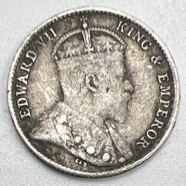 1909 Ceylon 10 Cents Silver Coin | Collectable Grade | a992