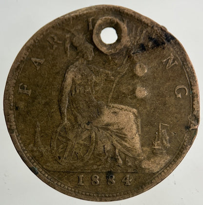 1884 Victoria Farthing Coin | Fair Grade