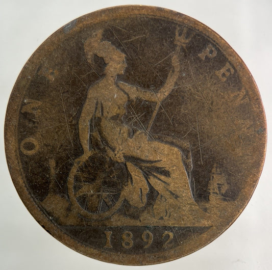 1892 Victoria One Penny Coin | Collectable Grade