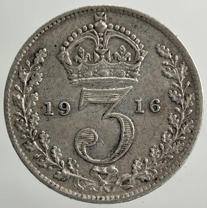 1916 George V Threepence Silver Coin | Very High Grade