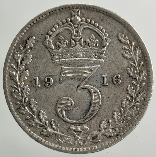 1916 George V Threepence Silver Coin | Very High Grade