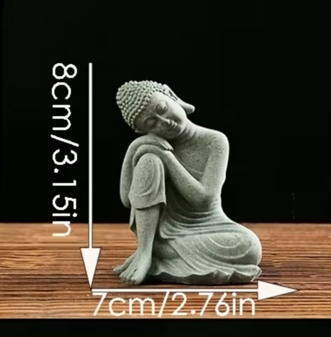 Mini Stone Outdoor Zen Meditating Buddha Statue Figurine Sculpture Gift UK