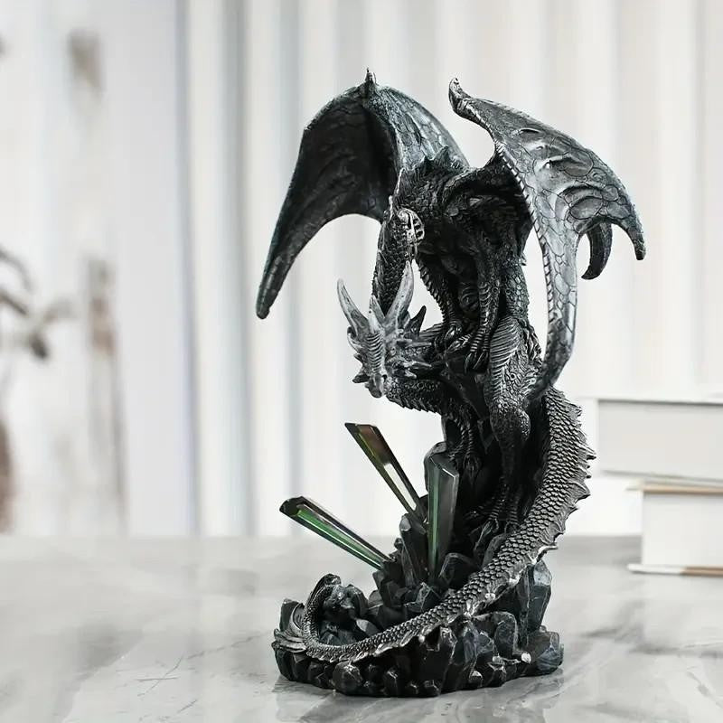 Fantasy Dragon Figurine Resin Home Sculpture Gift UK