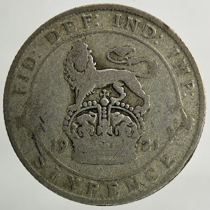 1921 George V Sixpence Silver Coin | Collectable Grade