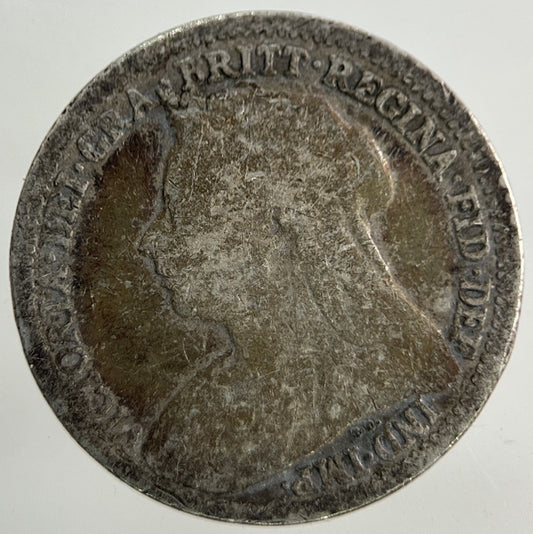 1900 Victoria Threepence Silver Coin | Worn Grade