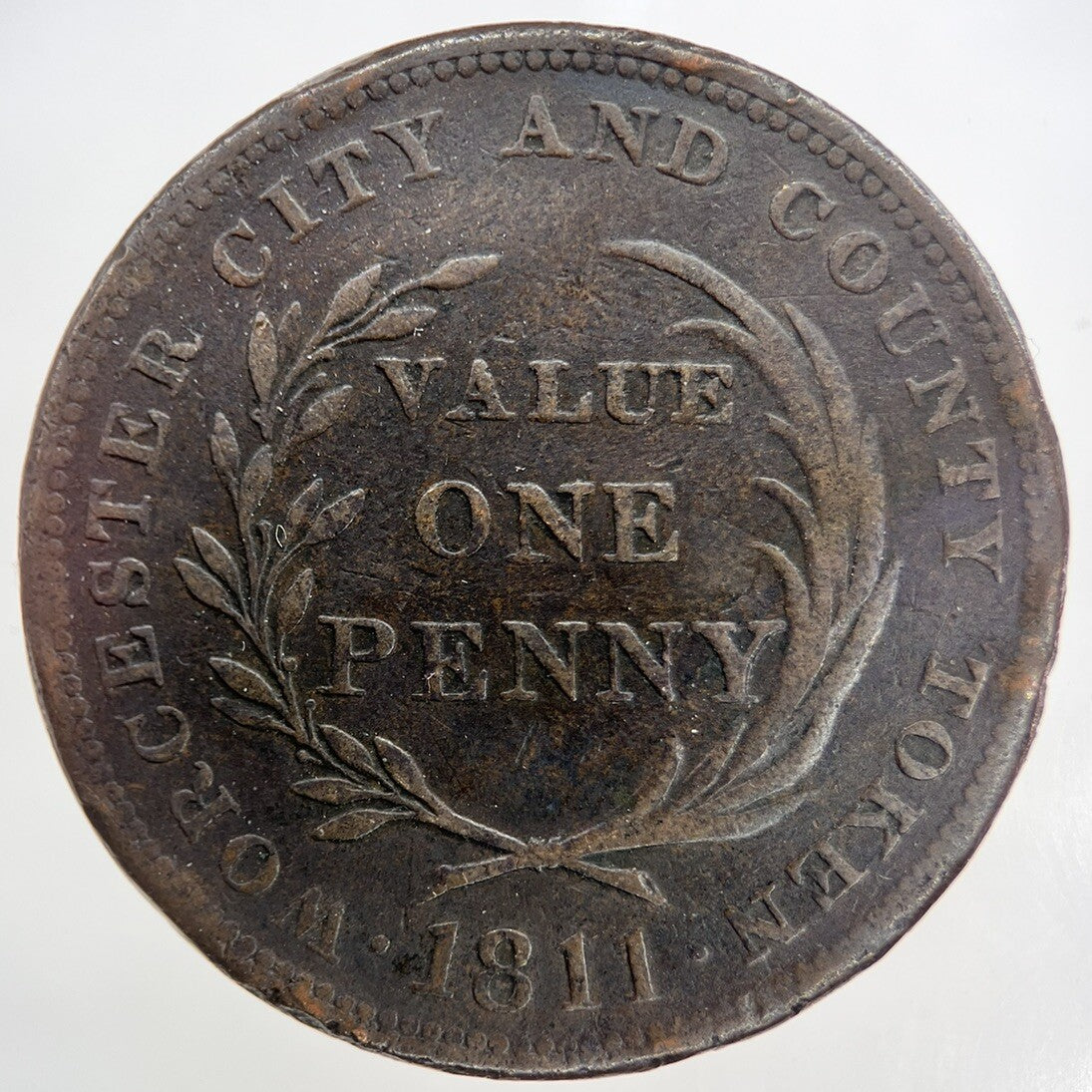 1811 Worcester One Penny Token | Very High Grade | a1252