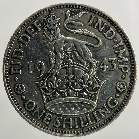 1943 George VI Shilling Silver Coin | Fine Collectable Grade