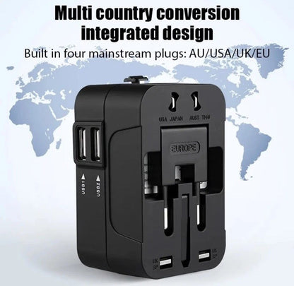 Worldwide Universal Travel Adapter Plug Fast Charger UK US EU AU with USB - C Port